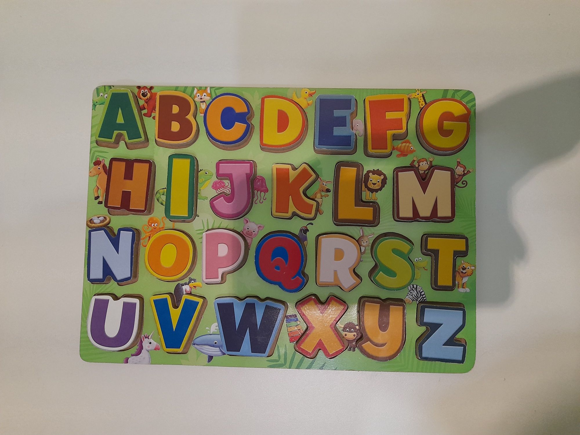 Układanki drewniane puzzle litery i cyfry
