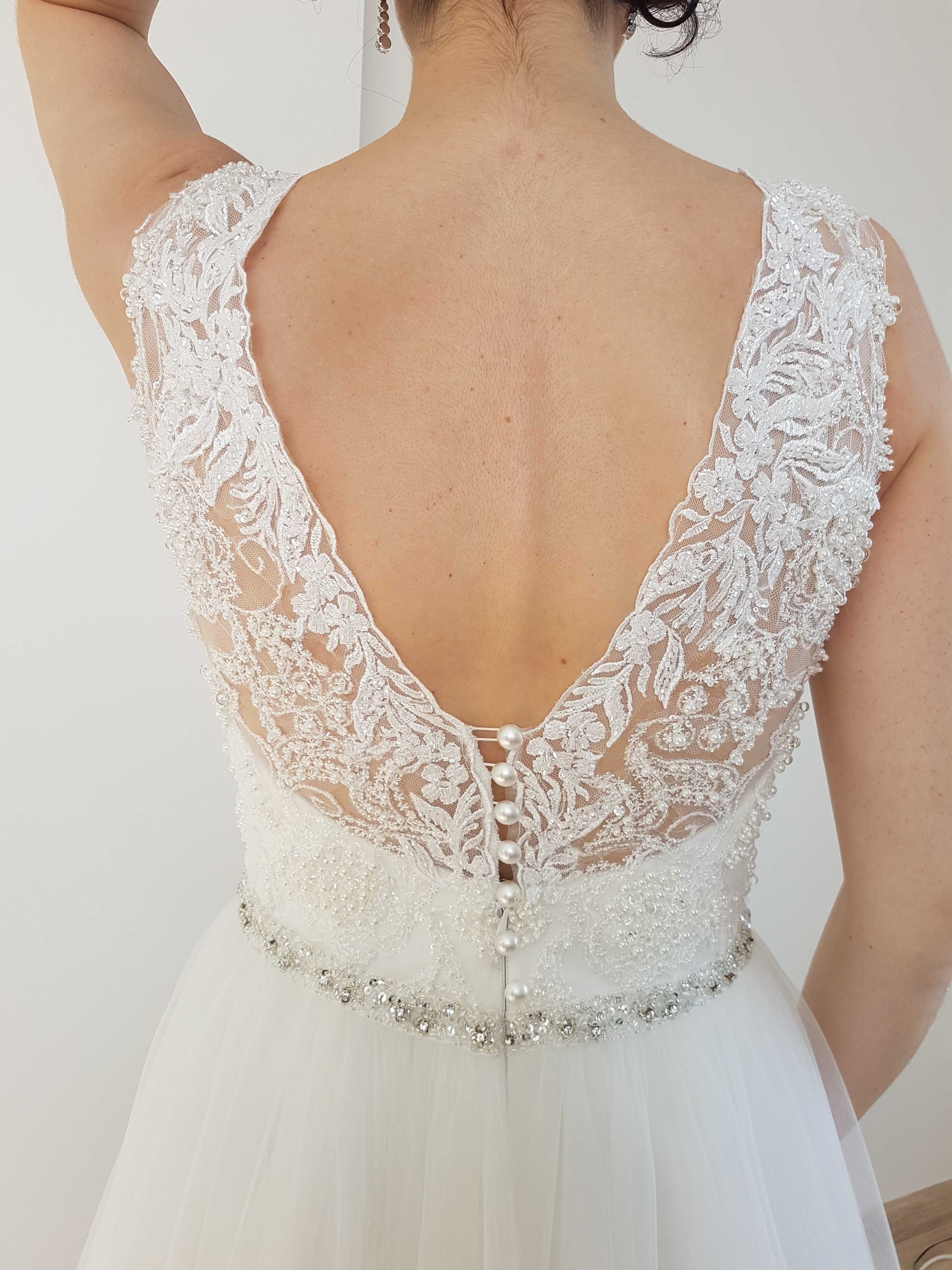 Piękna suknia ślubna w stanie idealnym (bez wesela) rozmiar 38