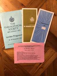 Lote c/ 4 Publicações da Sociedade Teosófica Internacional – 1970 e 80