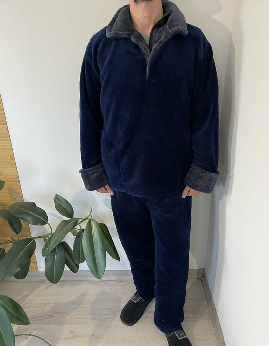 Хіт на зиму Чоловіча тепла піжама приємна махра мужская пижама подарок