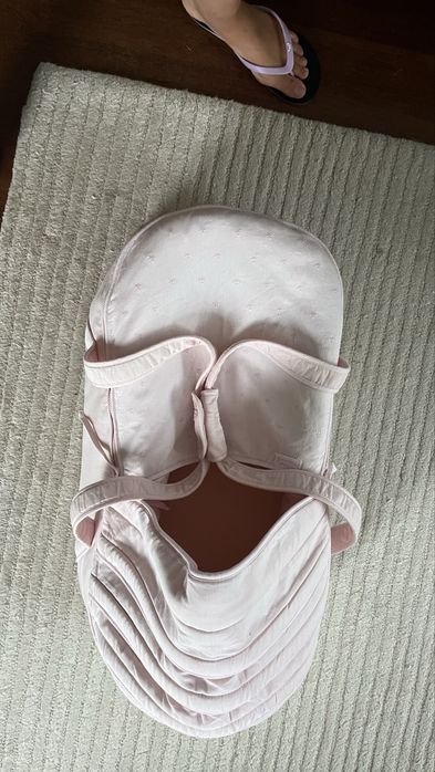 Alcofa bebé tecido rosa