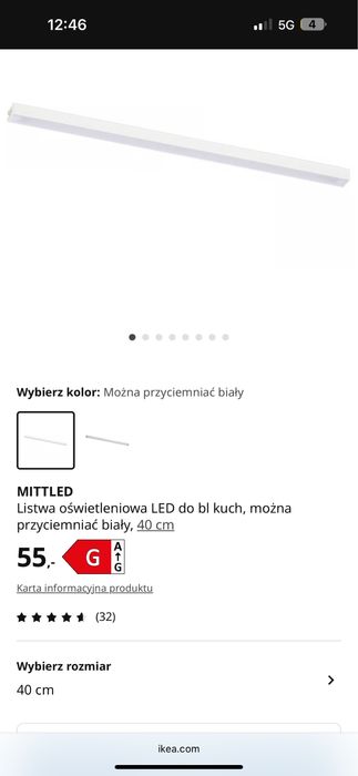 MITTLED Listwa oswietleniowa LED 40cm IKEA nowa