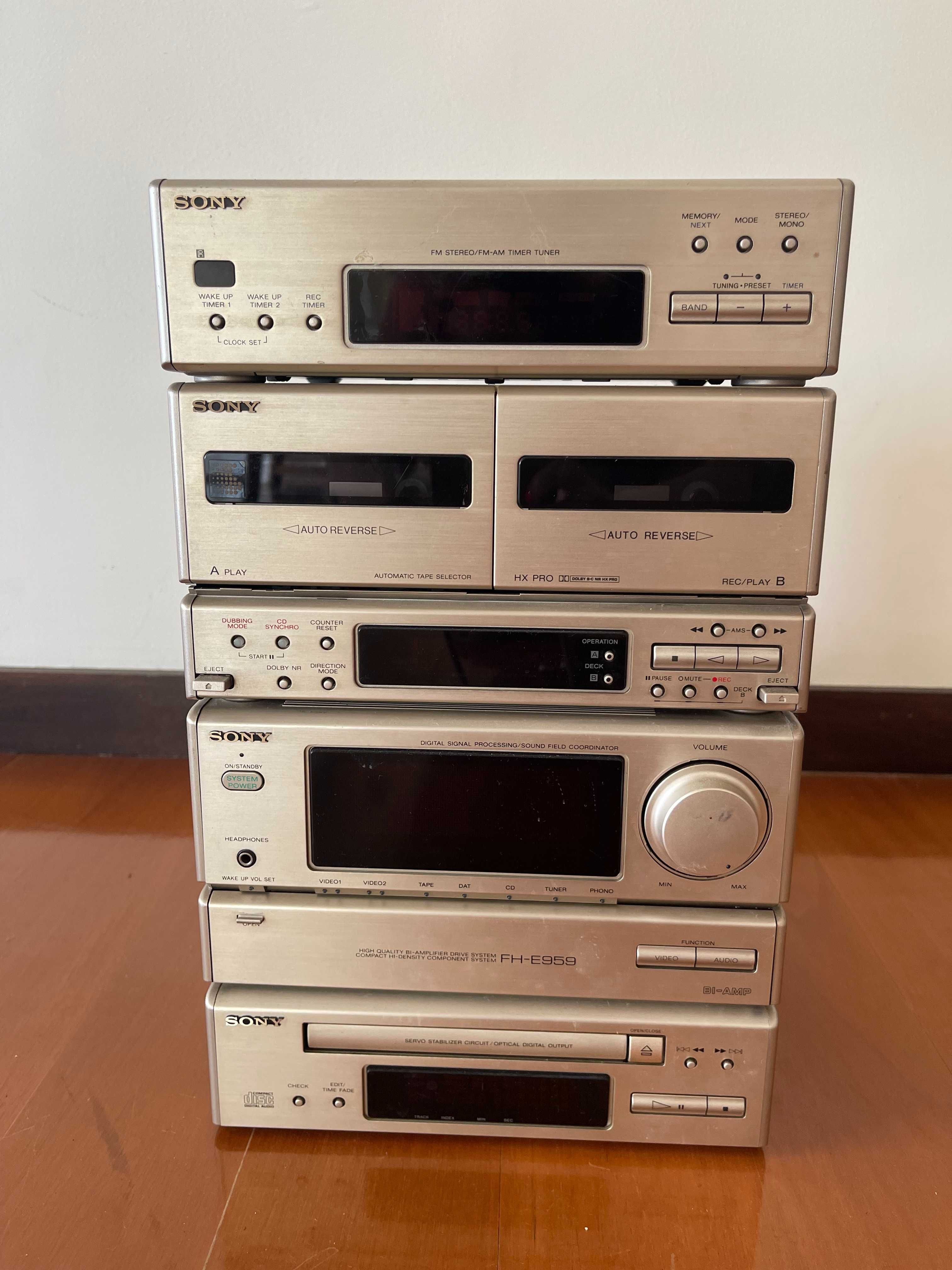 Sony FH-E959 – Sistema Hi-Fi Completo com Colunas Originais – Vintage
