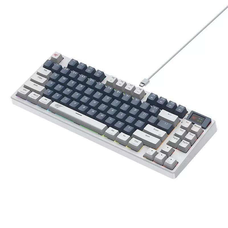 klawiatura mechaniczna gamingowa havit kb884l biała