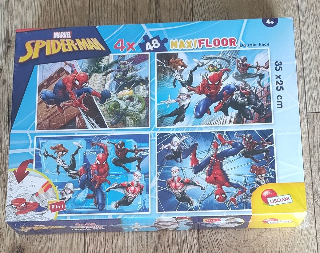 Puzzle kolorowanka 2w1 Marvel Spider-Man 4x48 Lisciani nowe