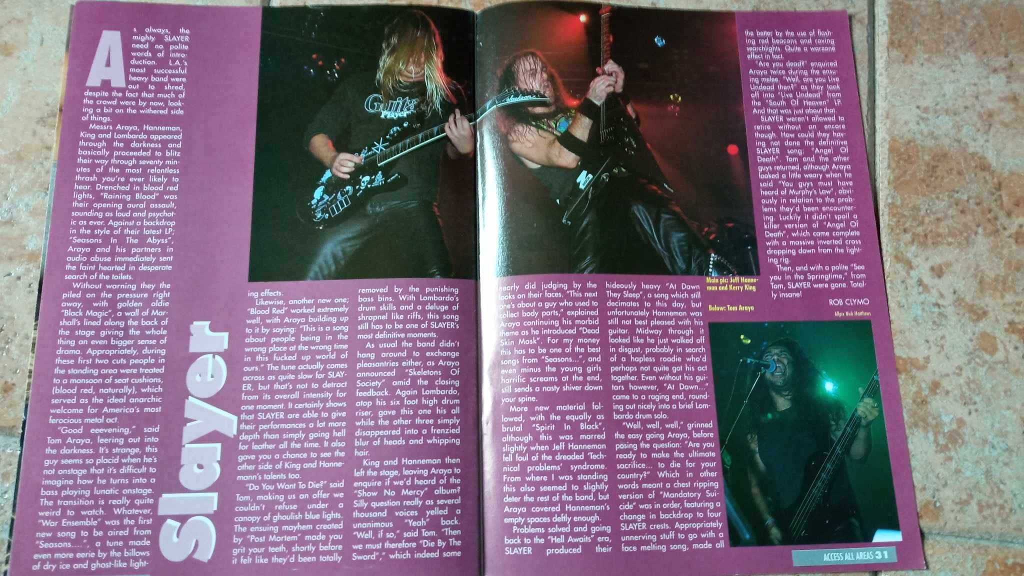 (troca) Megadeth Slayer Testament Suicidal  1990 revista