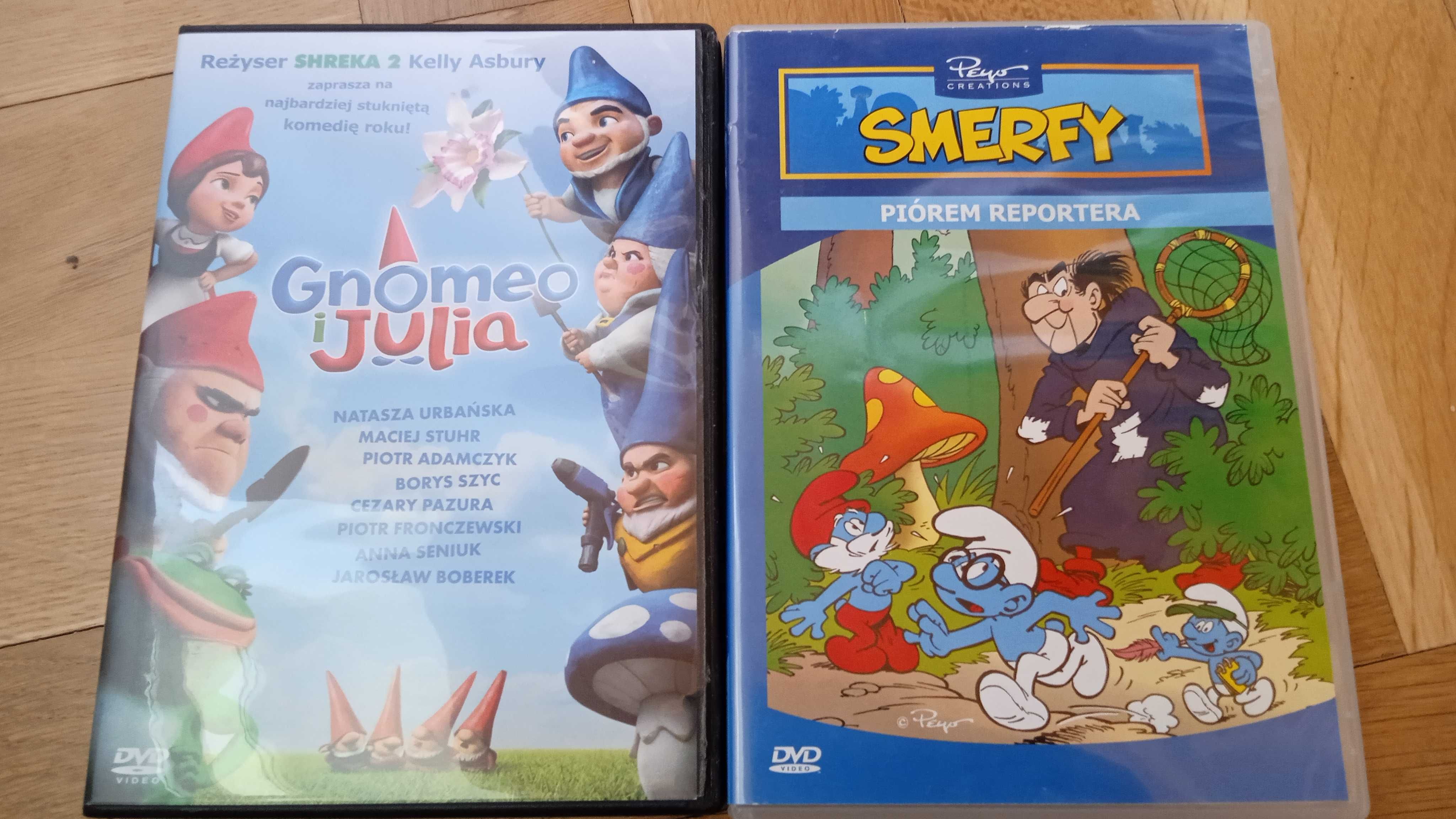 Gnomeo i Julia i Smerfy - DVD dla dzieci, używane