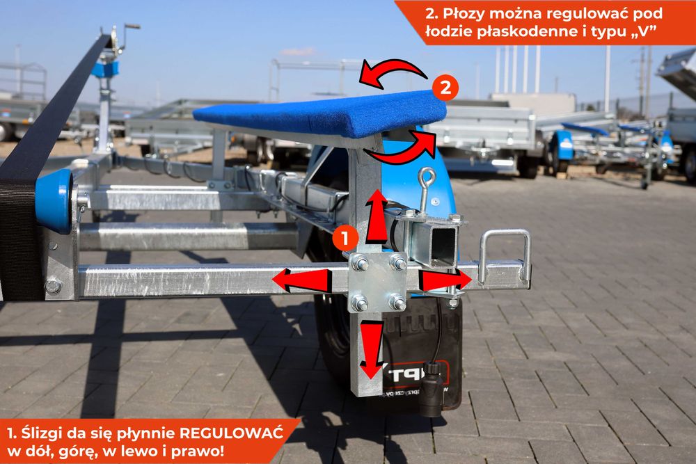 DUŻA przyczepka NEPTUN NAVY pod ponton łódkę łódź od 3,1 do 5,2 m NOWA