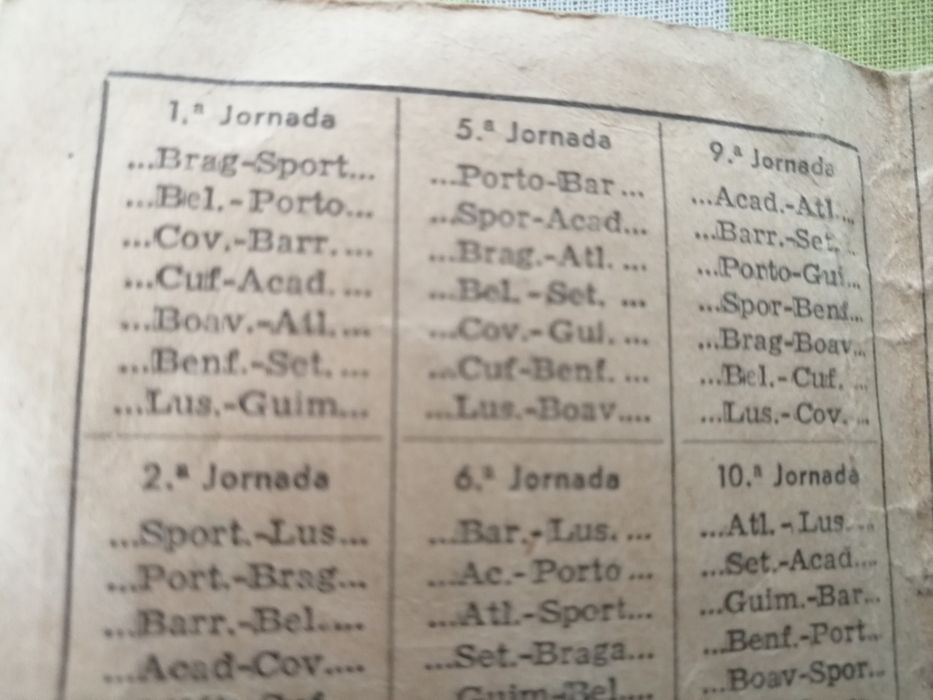 Calendário de jogos campeonato de futebol de 1954 /1955