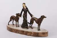 Escultura Senhora com cães – zamak