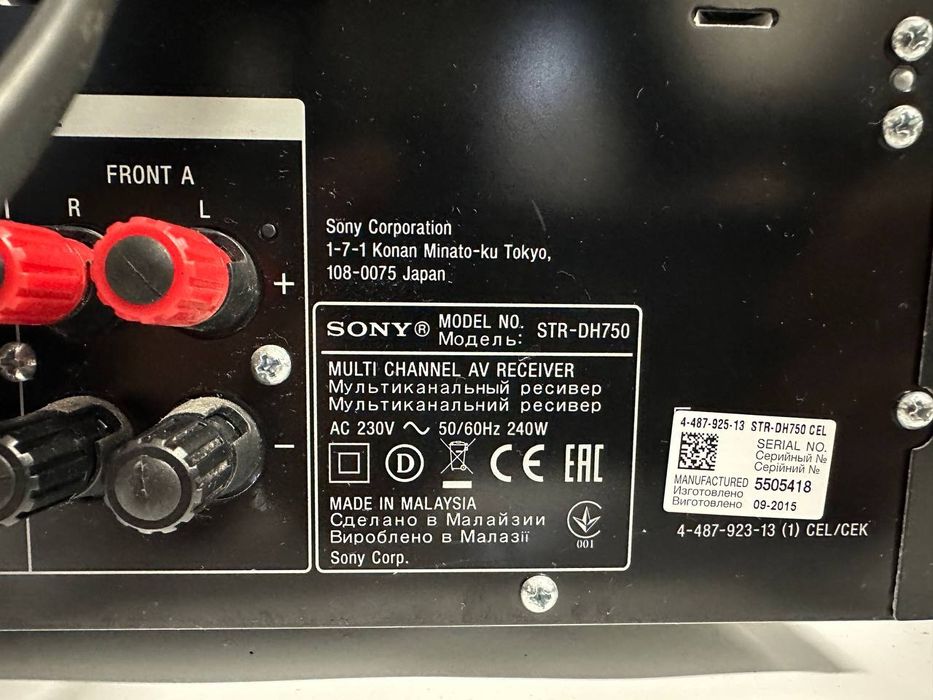 7.1 Amplituner Sony STR-DH750 , Bluetooth, HDMI, ARC,4K, 3D, 7*120