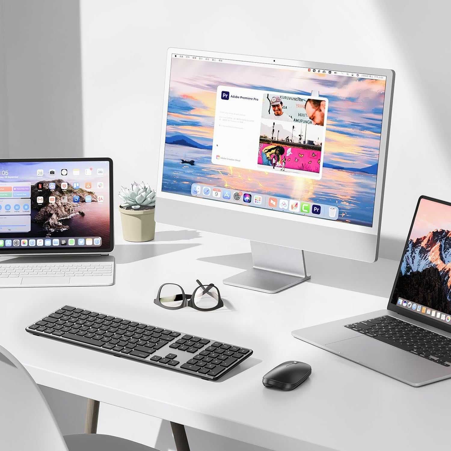 Klawiatura Bluetooth bezprzewodowa do Mac z układem QWERTZ (DE) OMOTON