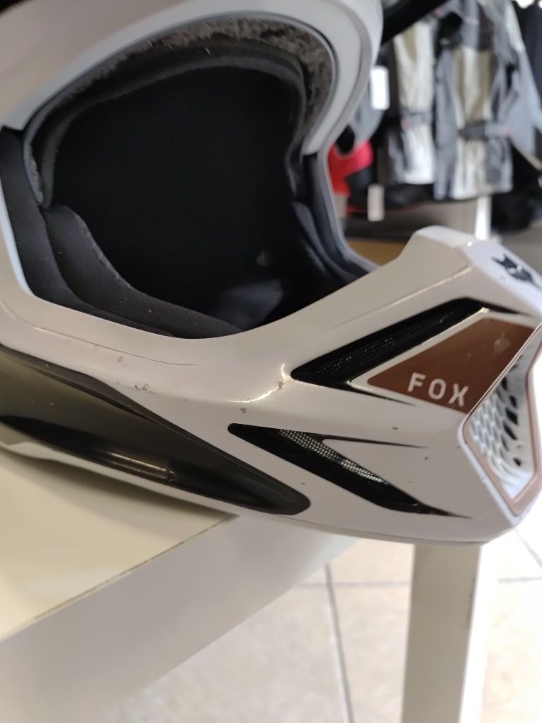 Kask FOX V3 RS  Optical cross enduro czarno biały mips rozmiar S