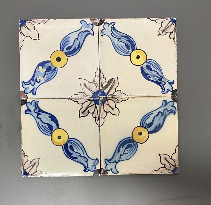 Azulejos Quadra Pintados à Mão Pó de Pedra