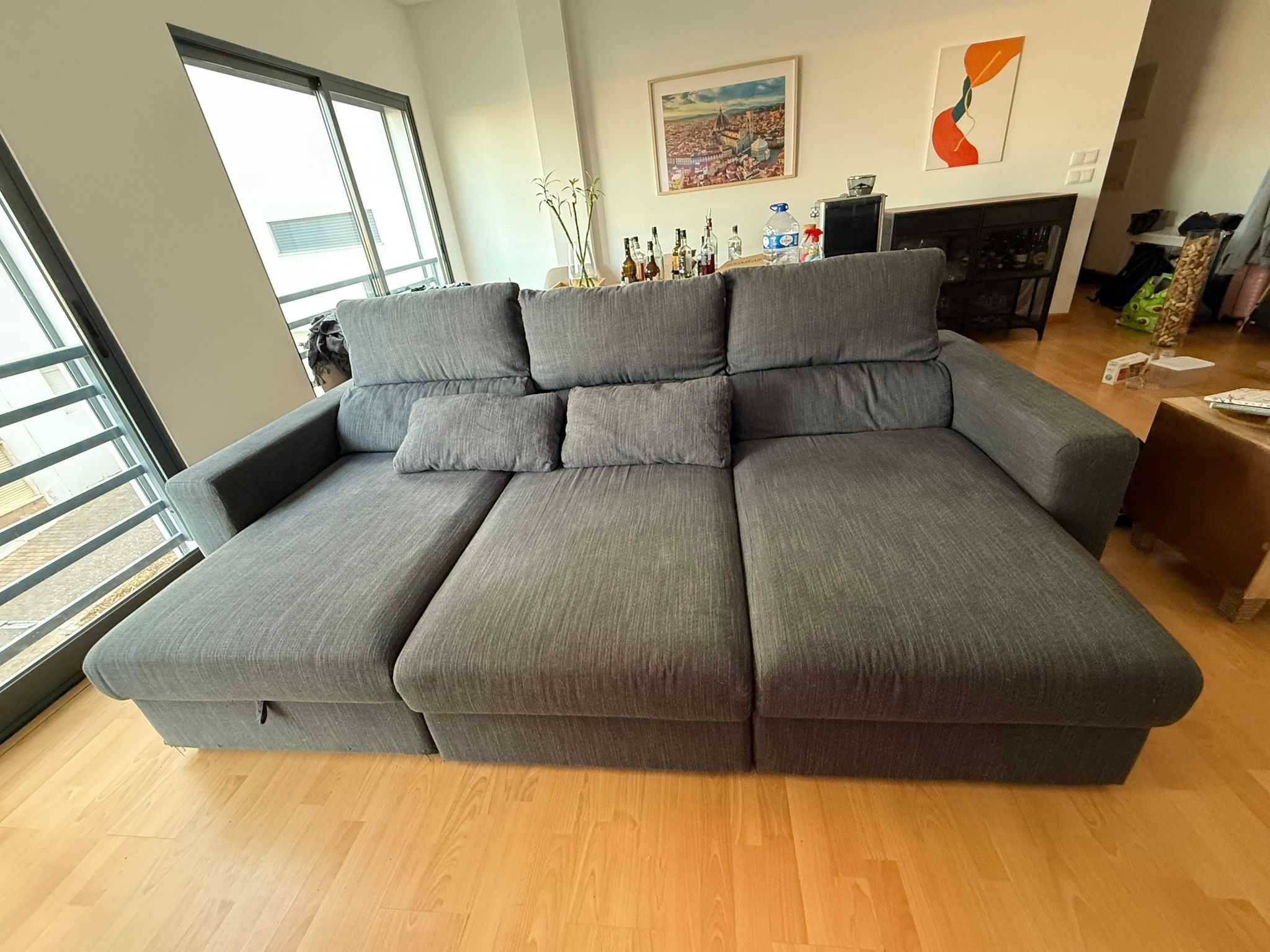 Sofá IKEA ESKILSTUNA 3 Lugares com Chaise-Longue – Hillared Antracite