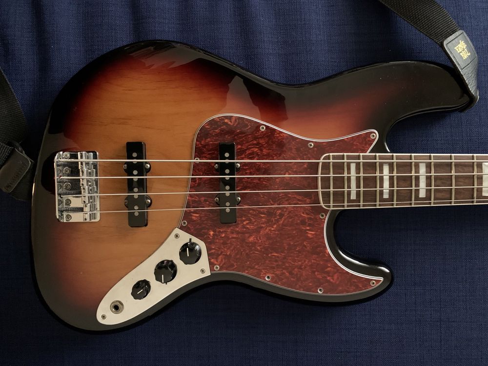 Red tortoise pickguard vermelha p/ Fender Jazzbass