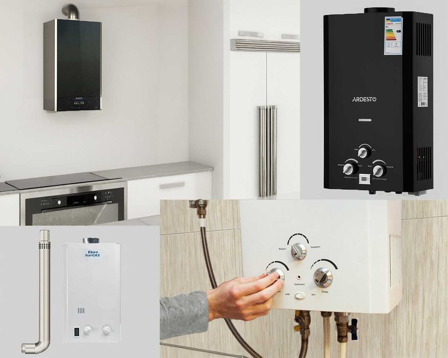 Газові колонки – Турбовані, Димохідні, З модуляцією, На батарейках