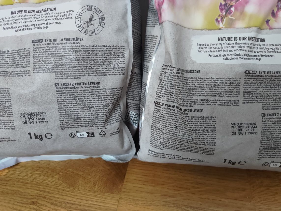Purizon Single Meat 2 x 1kg kaczka (duck)