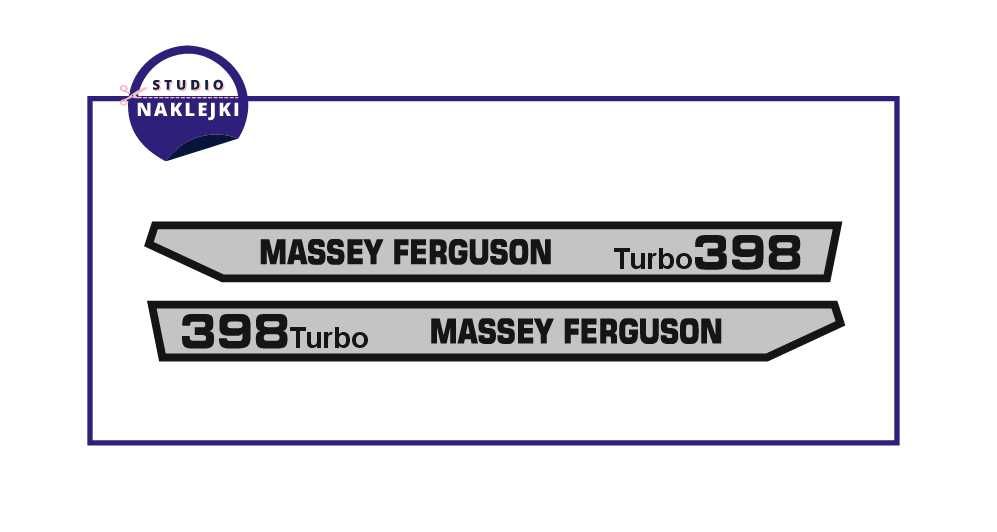 Naklejki Massey Ferguson 398 Turbo Ciągnik Traktor nalepki Komplet