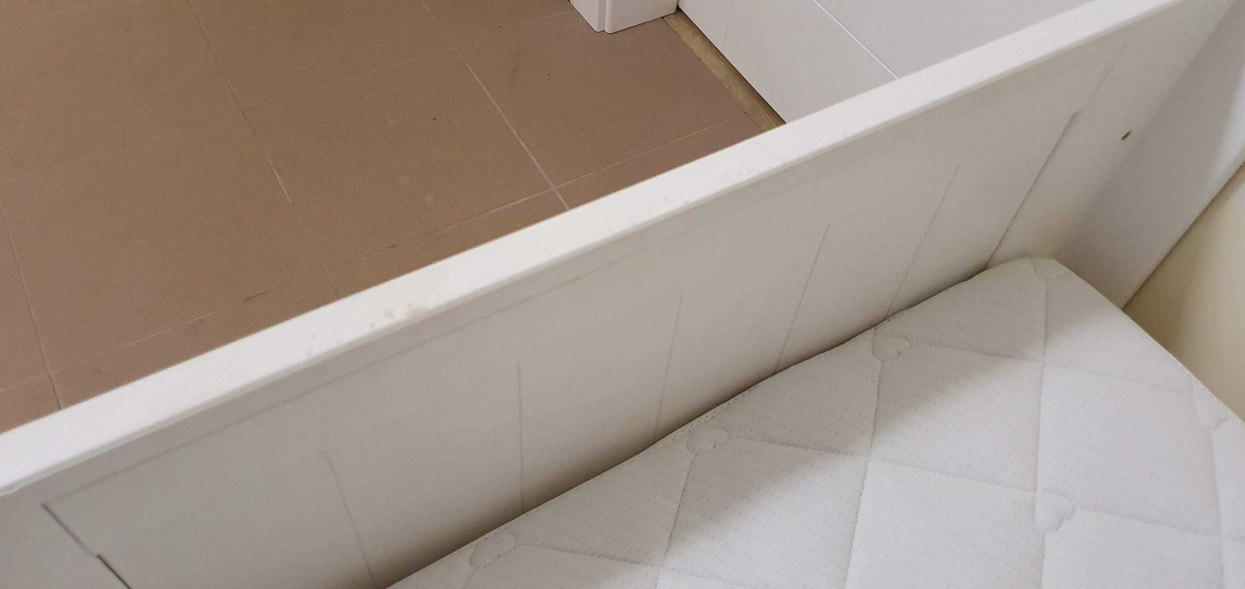 Łóżko tapczanik 140x70 Pinio Blanco Marsylia MDF z materacem