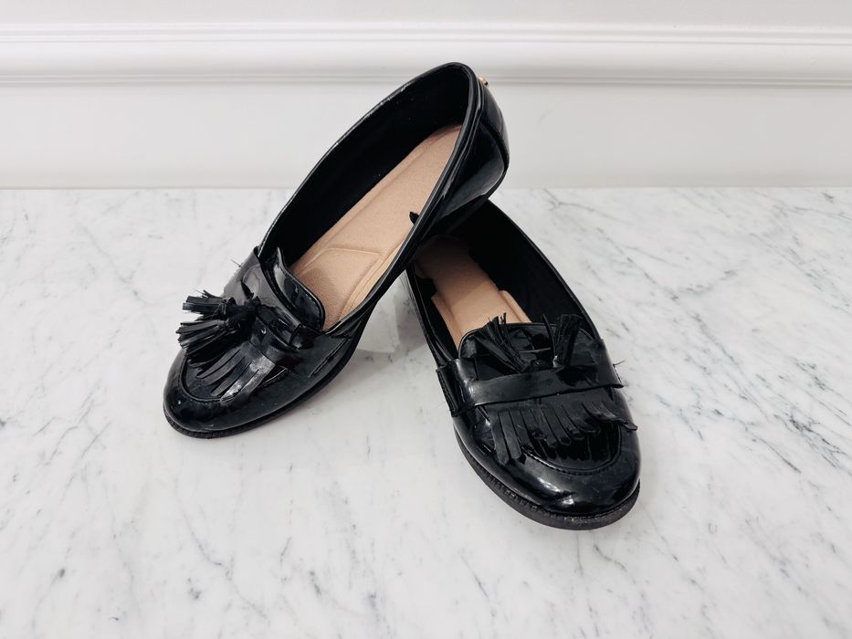 Eleganckie czarne mokasyny w rozmiarze - 33