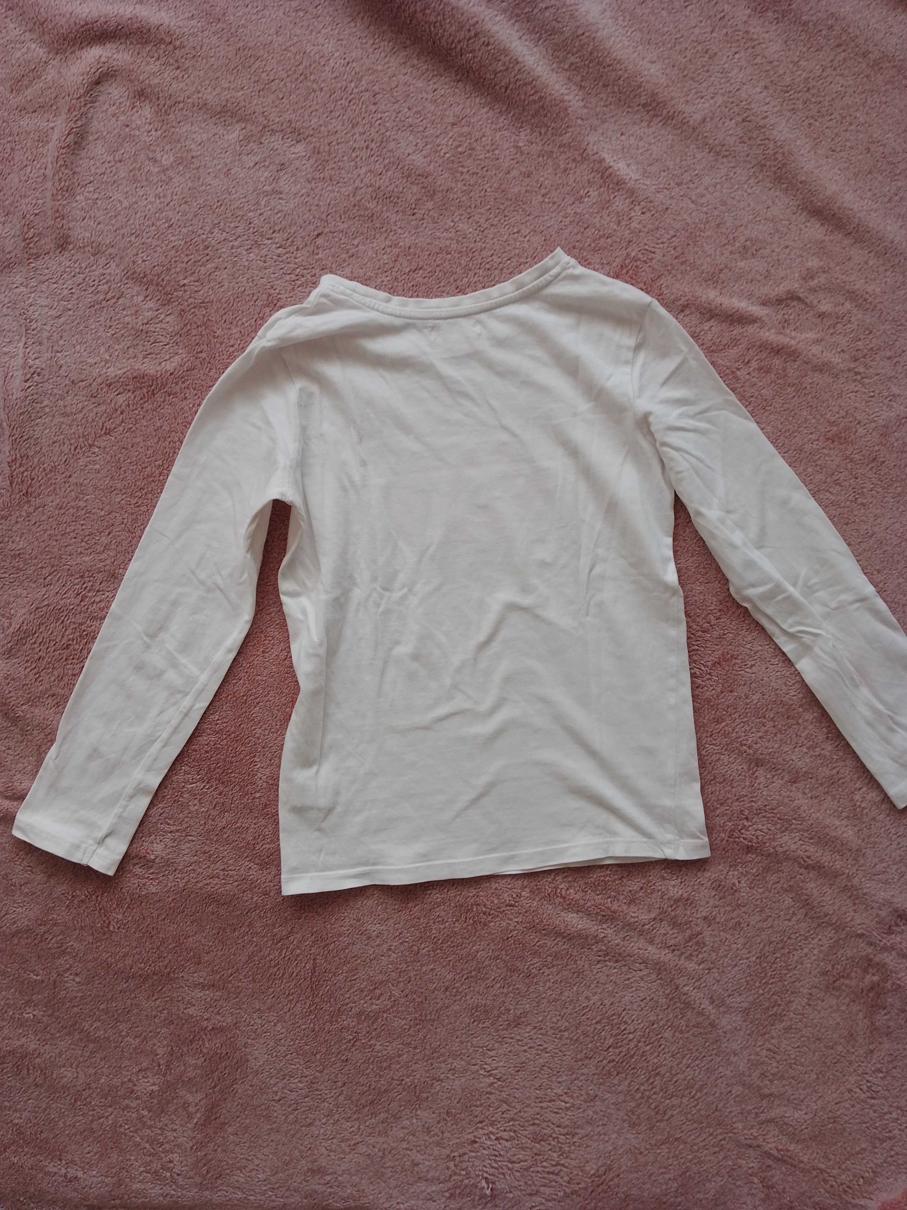 Biała bluzka Fox & Bunny By Sinsay z brokatowym nadrukiem