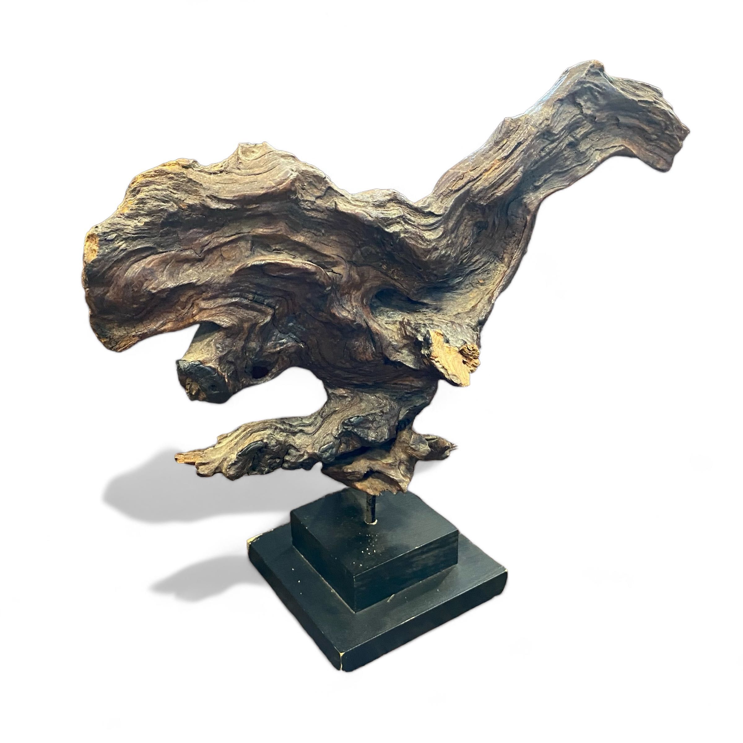 Estatueta Decorativa Madeira Castanho “Tronco”