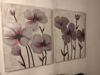 Conjunto de quadros com flores