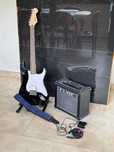 Gitara elektryczna + wzmacniacz (Fender Squier, Roland Cube)