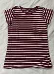 Bordowa bluzka w paski Sinsay, rozm. XS