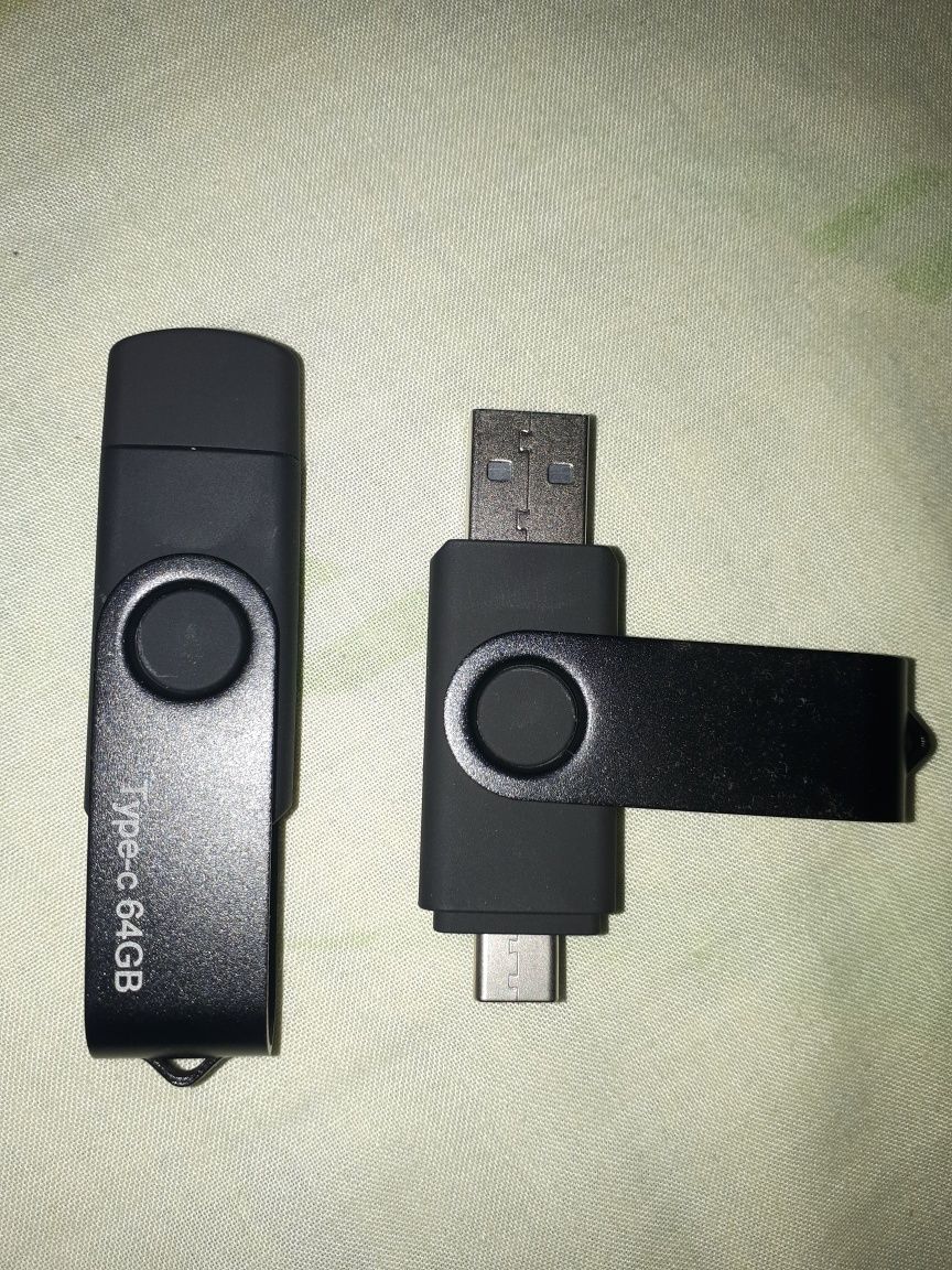 Флешка универсальная USB + USB тип С на 64гБ