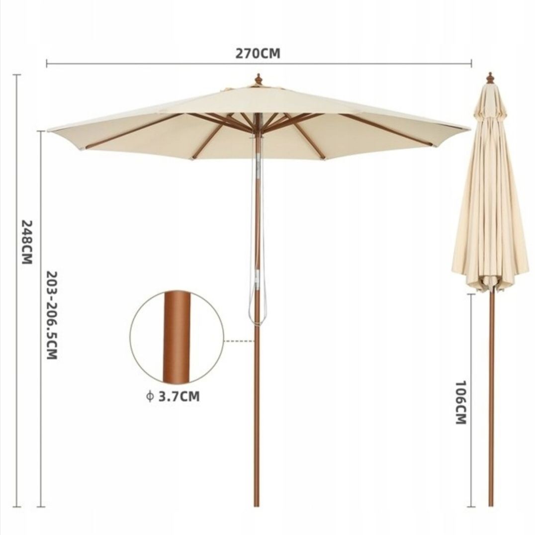 Parasol ogrodowy 275cm