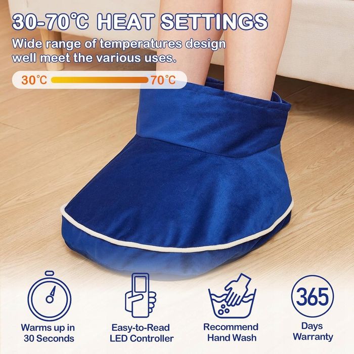 Elektryczny podgrzewacz do stóp, 30-70°C, automatyczne wyłączanie