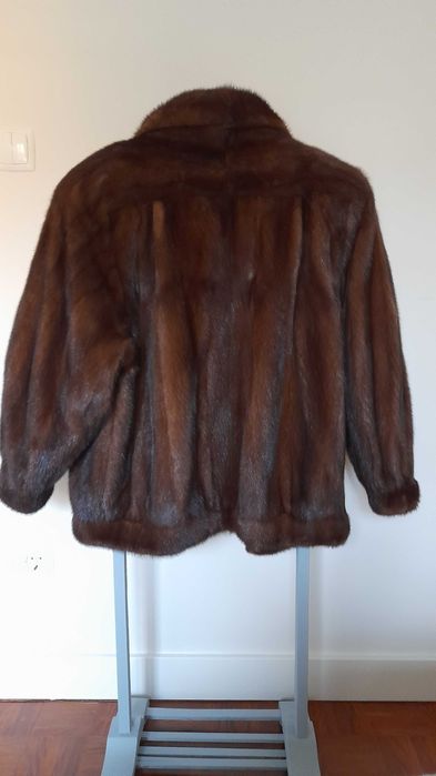 Blusão de lombos de vison cor caramelo
