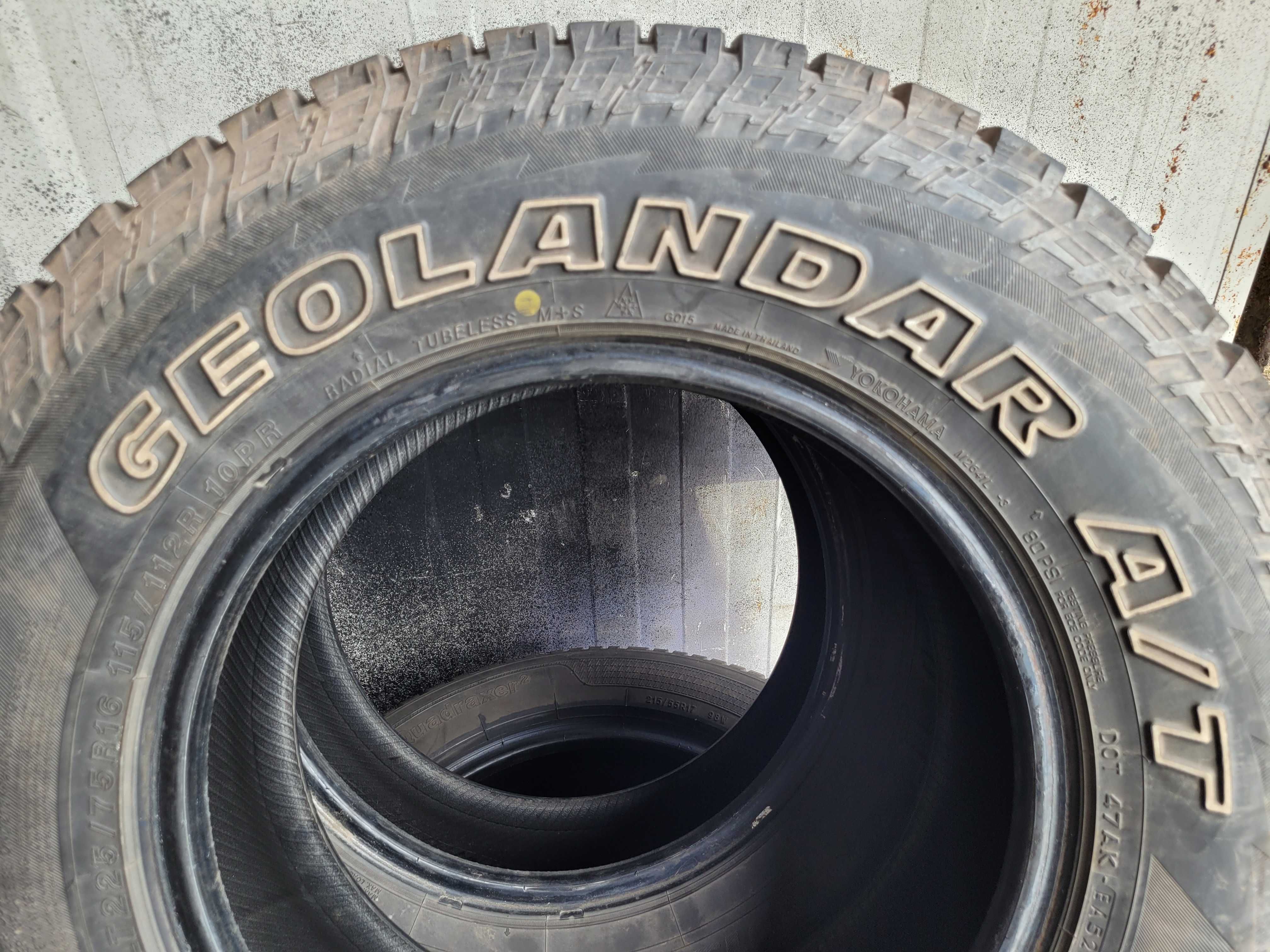 225/75/16 Yokohama Geolandar A/T G015  10mm 2szt