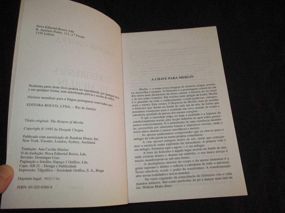 Livro O Regresso de Merlin Deepak Chopra