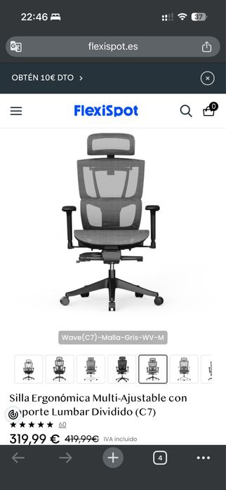 Cadeira Ergonomica Flexispot C7 Malha Cinzenta