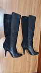 Botas pretas de pele da zara