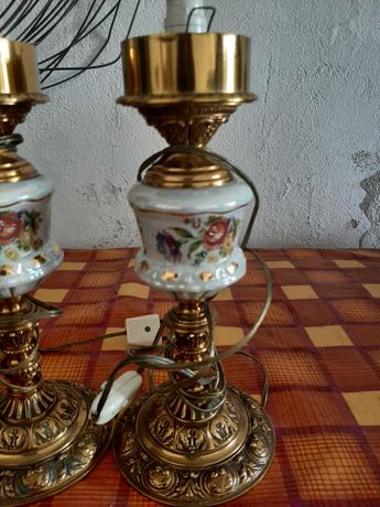 2 candeeiros porcelana vintage