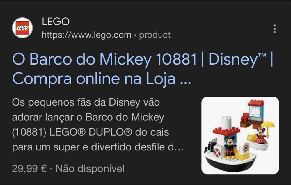 Lego duplo 10881 barco mickey
