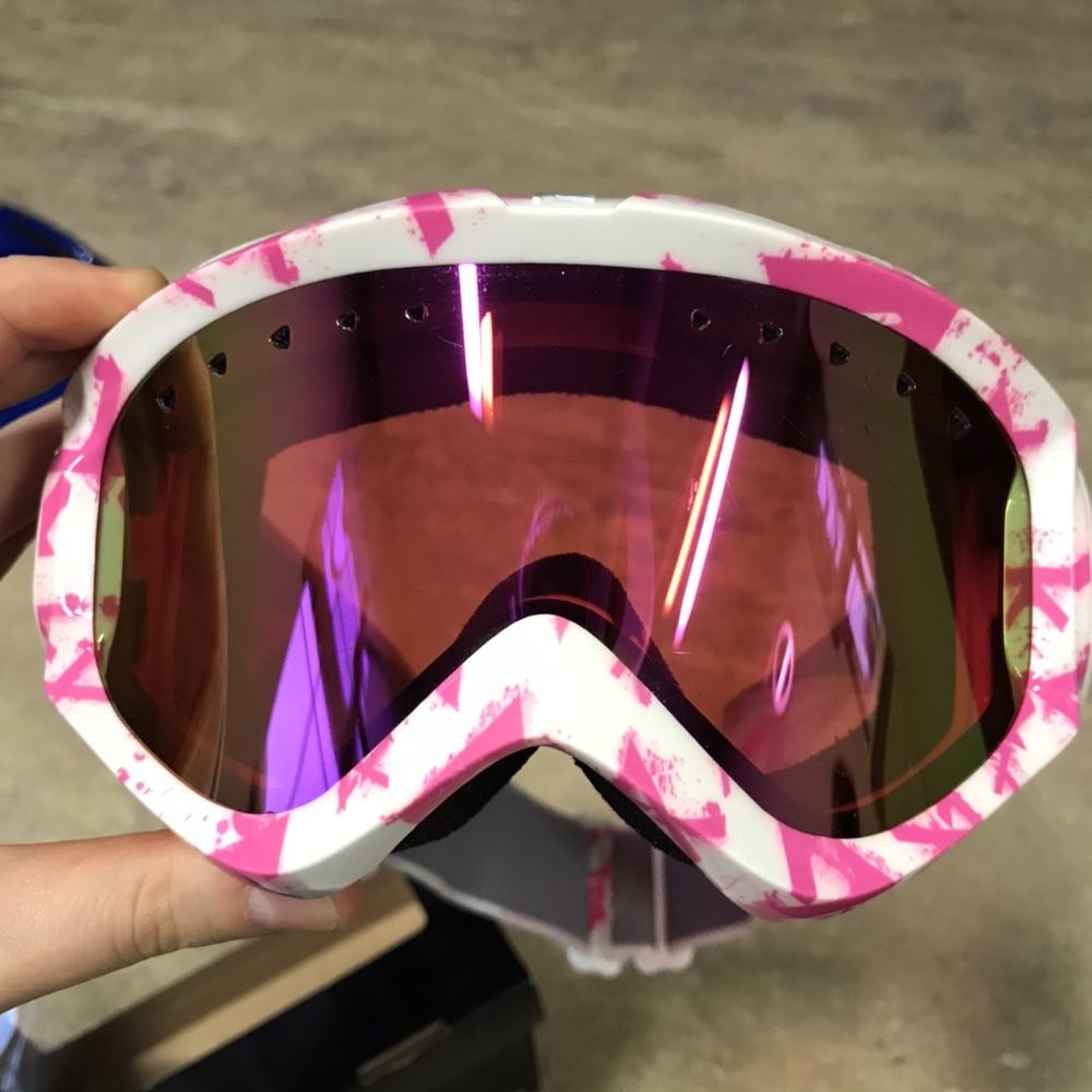 Google narciarskie snowboardowe Anon Majestic różowe białe