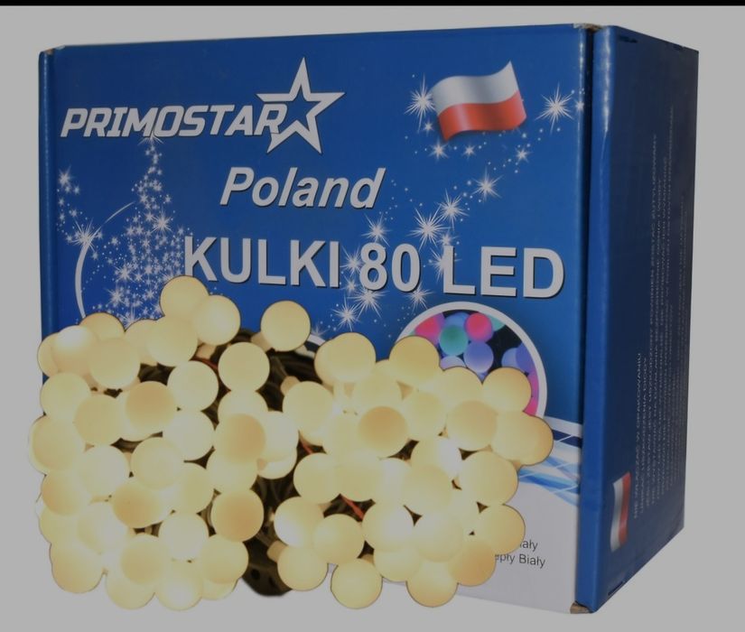 Lampki choinkowe kulki 80led