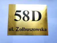 Złota srebrna elegancka Tabliczka adresowa numer domu grawer producent