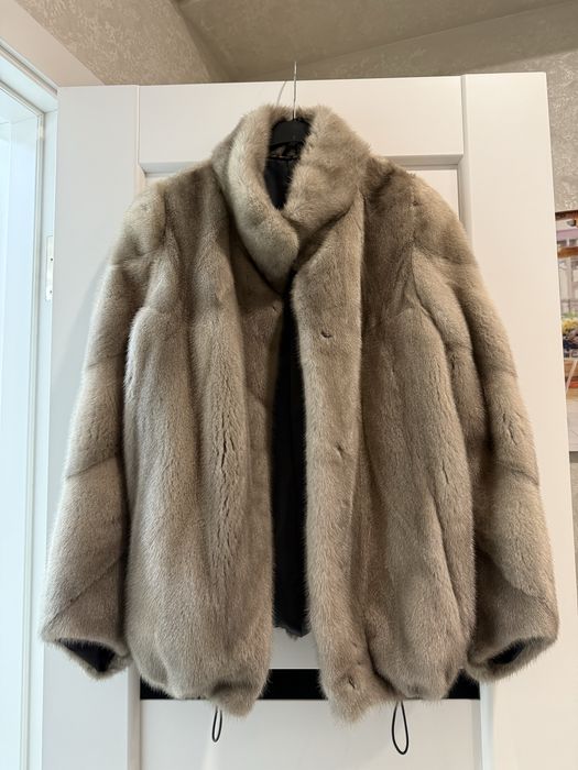 Норкова шуба шубка люкс якість сіра