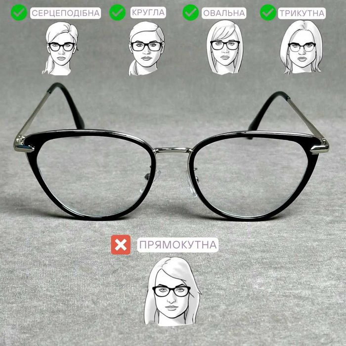 Жіночі комп’ютерні окуляри котяче око нулевка  Код 021 C1