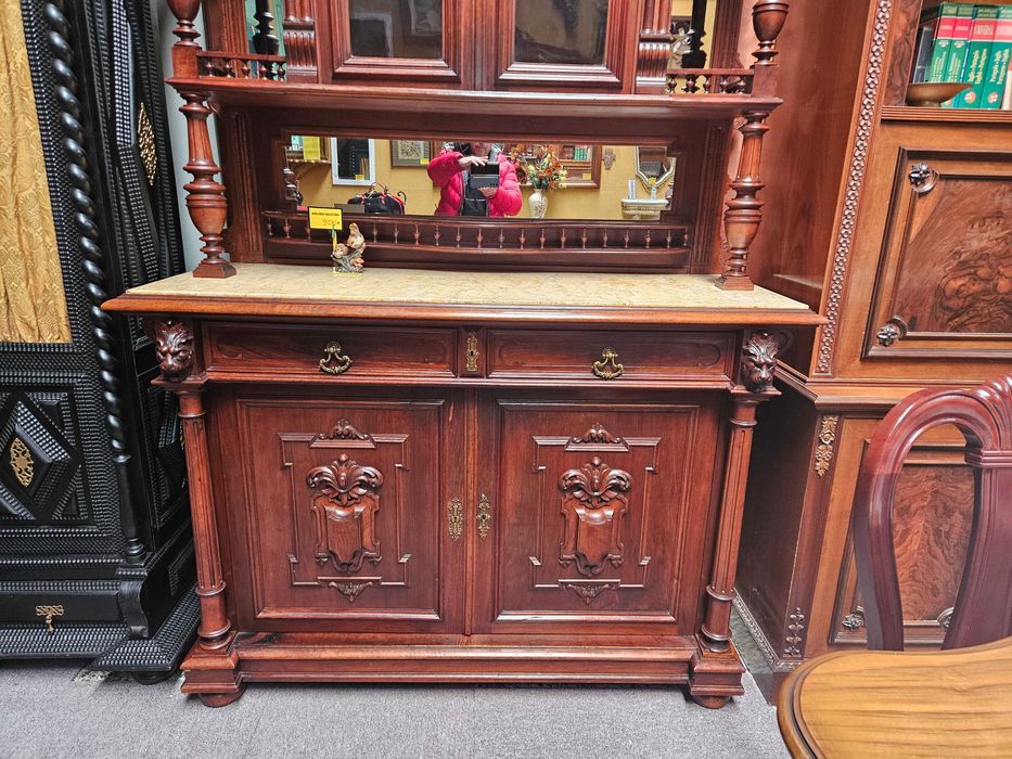 Grande móvel muito antigo em madeira maciça e pedra - óptimo est