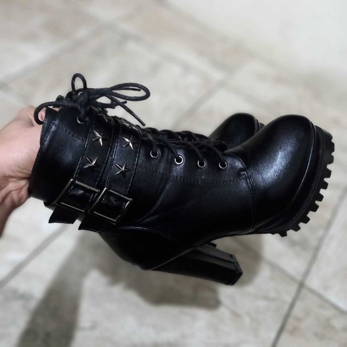 Bota Tornozelo Salto Alto Plataforma Feminina Seminova Confortável