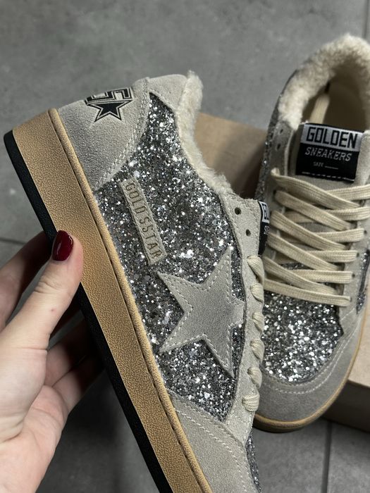 Кеди кросівки жіночі 38ggab golden goose голден гус сірі на хутрі/зима