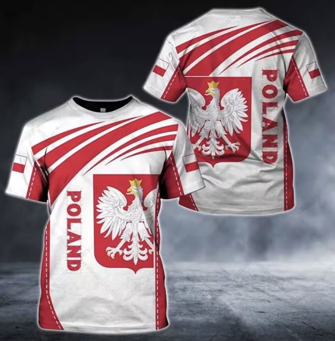 Męski T-shirt z nadrukiem Poland