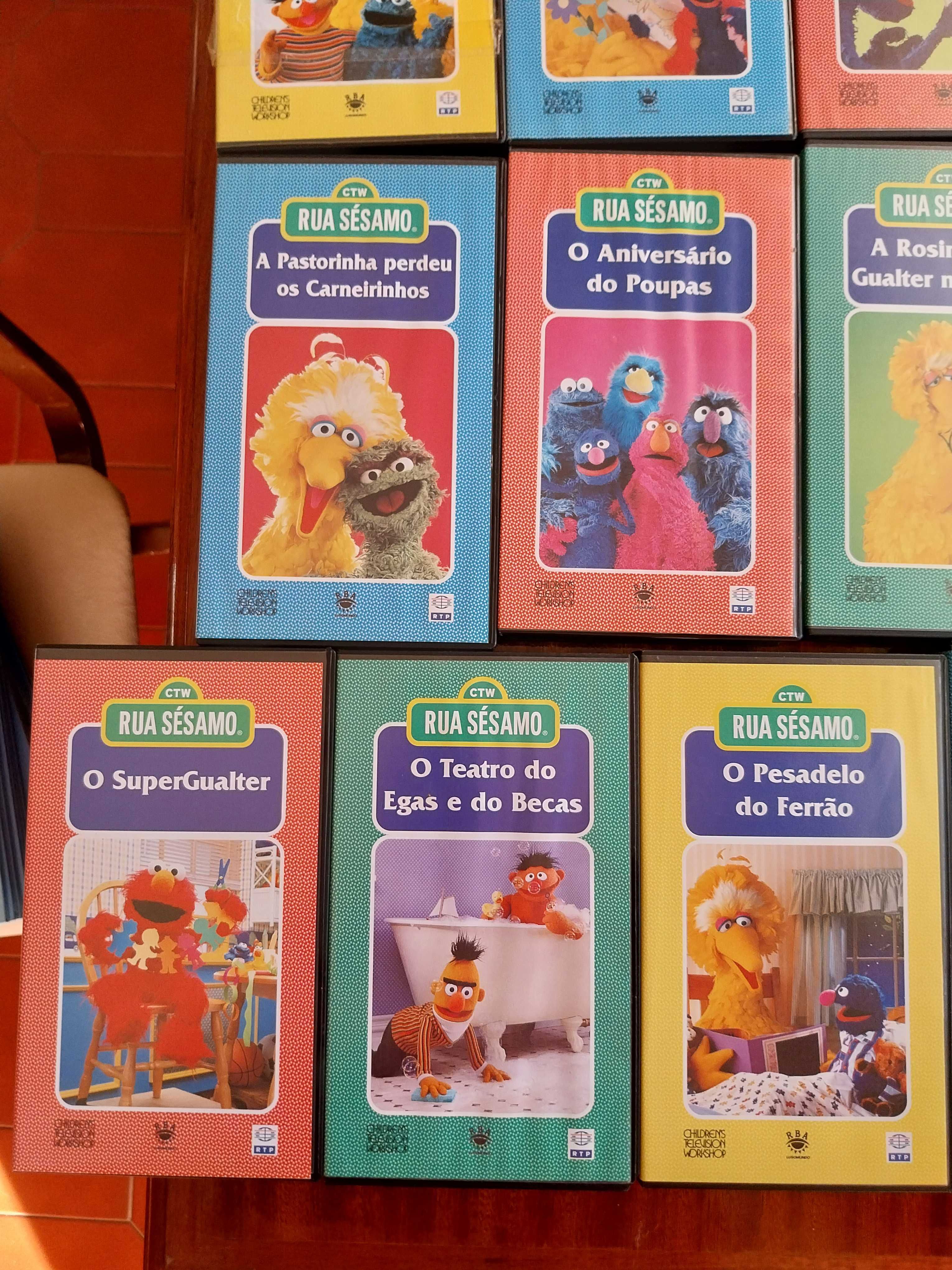 Coleção Rua Sésamo - VHS / 21 Cassetes, vintage, antiguidade